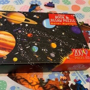Usborne Solar System Book & 200-Piece Jigsaw Puzzle - Black Space Design